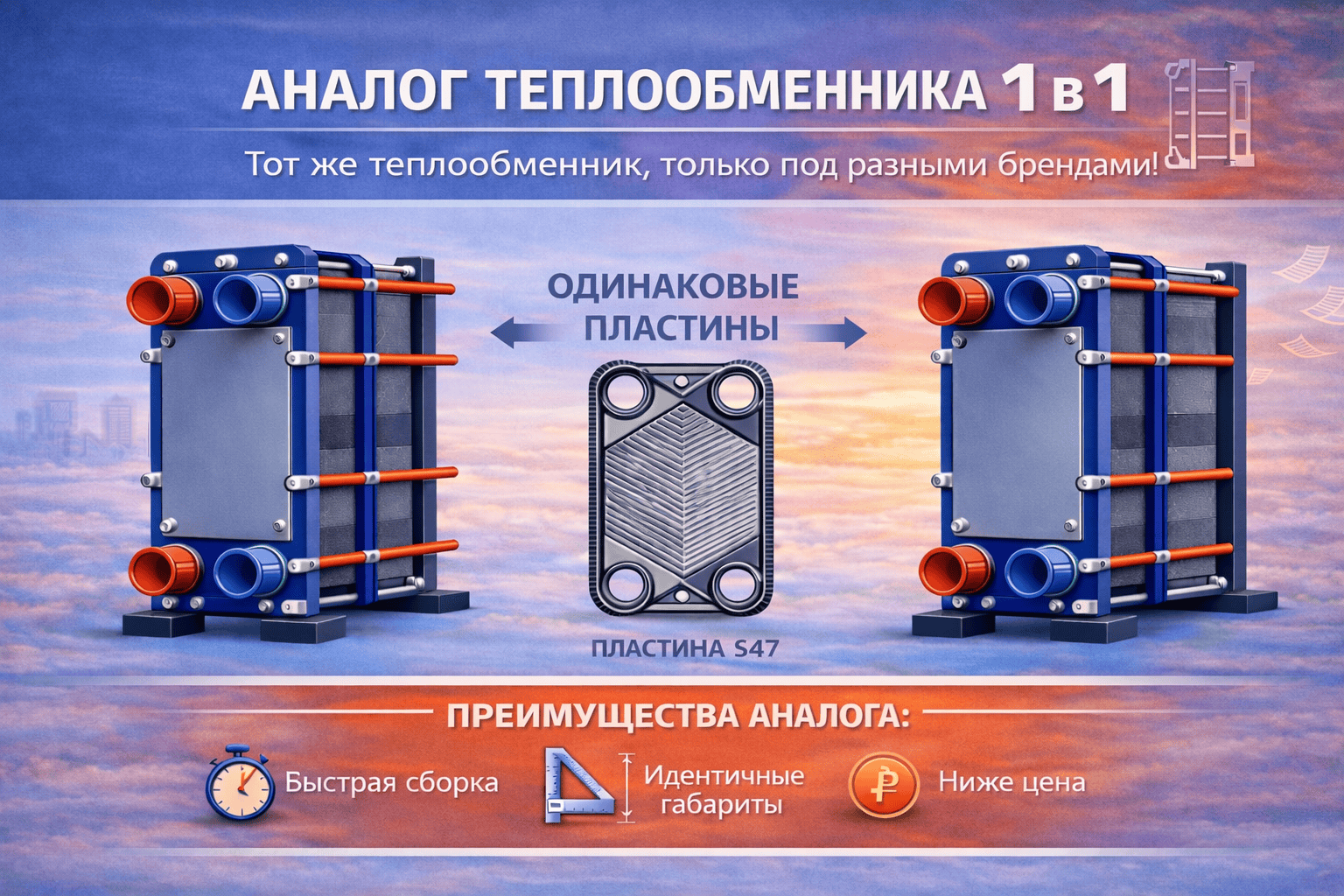 аналог пластинчатого теплообменника